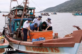 Las autoridades instruyen a los pescadores sobre las regulaciones contra la pesca INDNR (Foto: VNA)