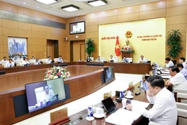 El presidente de la Asamblea Nacional, Tran Thanh Man, habla en la reunión (Foto: VNA)