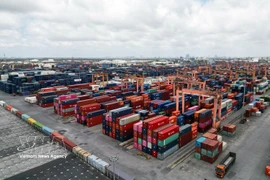 Contenedores de mercancías en el puerto de Tan Vu, ciudad de Hai Phong (Foto: VNA)