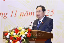 El presidente de la Asamblea Nacional de Vietnam, Tran Thanh Man, interviene en la cita (Foto: VNA)