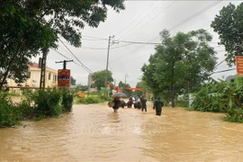 La comuna de Van Nham, en la provincia de Lang Son, sufrió graves inundaciones debido al tifón Matmo. (Foto: VNA)