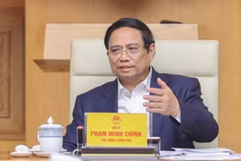 El primer ministro de Vietnam, Pham Minh Chinh, interviene en la cita (Foto: VGP)