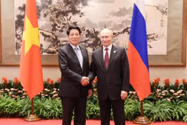 El presidente de Vietnam, Luong Cuong, se reúne con su homólogo ruso, Vladimir Putin. (Foto: VNA)