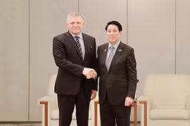 El presidente de Vietnam, Luong Cuong (derecha), se reúne con el primer ministro de Eslovaquia, Robert Fico (Foto: VNA)