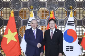 El secretario general del Partido Comunista de Vietnam, To Lam (izquierda), y el presidente de la Asamblea Nacional de Corea del Sur, Woo Won-sik (Foto: VNA)