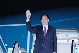 El presidente de Vietnam, Luong Cuong, parte de la ciudad de Busan (Foto: VNA)