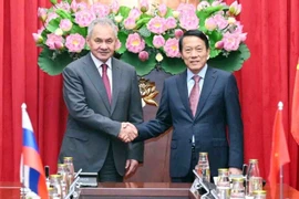 El ministro de Seguridad Pública de Vietnam, Luong Tam Quang (derecha), se reúne con Sergei Shoigu, secretario del Consejo de Seguridad de Rusia. (Foto: VNA)