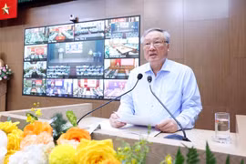 El viceprimer ministro permanente de Vietnam, Nguyen Hoa Binh, interviene en la conferencia (Foto: VNA)