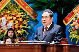 El presidente de la Asamblea Nacional, Tran Thanh Man, interviene en la cita (Foto: VNA)