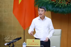 El primer ministro de Vietnam, Le Minh Hung, interviene en la cita (Foto: VNA)