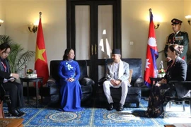 La subjefa de Estado de Vietnam, Vo Thi Anh Xuan, se reúne con el vicepresidente de Nepal, Ram Sahaya Prasad Yadav (Foto: VNA)