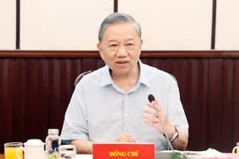 El secretario general del Partido Comunista de Vietnam, To Lam, interviene en la reunión (Foto: VNA)