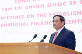 El primer ministro de Vietnam, Pham Minh Chinh, interviene en la cita (Foto: VNA)
