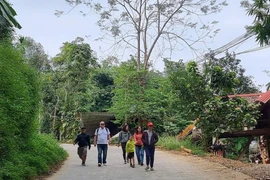 Turistas visitan la zona de ecoturismo de Pu Luong, en el distrito de Ba Thuoc, Thanh Hoa (Foto: VNA)