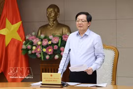 El viceprimer ministro vietnamita Ho Quoc Dung interviene en la cita (Foto: VNA)