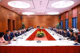 Los delegados participan en una discusión grupal durante la sesión preparatoria para la primera asamblea de la organización del PCV en el Gobierno, mandato 2025-2030 (Foto: VNA)