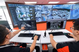 El sistema inteligente de gestión del transporte (TMS) del Parque Logístico de Viettel, es capaz de analizar grandes volúmenes de datos y predecir riesgos. (Foto: VNA)