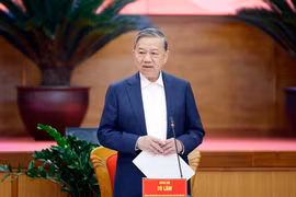 El secretario general del Partido Comunista de Vietnam, To Lam, interviene en la reunión (Foto: VNA)