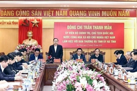 El presidente de la Asamblea Nacional de Vietnam, Tran Thanh Man, interviene en la cita (Foto: VNA)