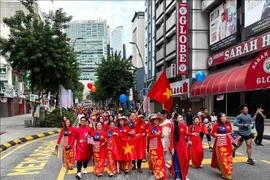 En el desfile de Ao Dai (Foto: VNA)