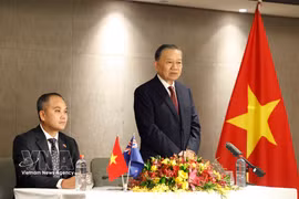 El secretario general del Comité Central del Partido Comunista de Vietnam y presidente de la República, To Lam, interviene en el encuentro. (Foto: VNA)
