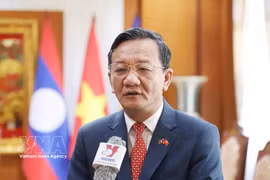 El embajador vietnamita en Laos, Nguyen Minh Tam, en la entrevista. (Foto: VNA)
