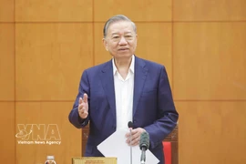 El secretario general del Partido Comunista de Vietnam, To Lam, interviene en la cita (Foto: VNA)