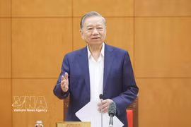El secretario general del Partido Comunista de Vietnam, To Lam, interviene en la cita (Foto: VNA)