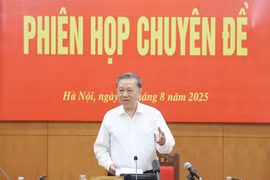 El secretario general del Partido Comunista de Vietnam, To Lam, interviene en la cita (Foto: VNA)