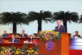 El secretario general del Partido Comunista de Vietnam, To Lam, interviene en la cita (Foto: VNA)