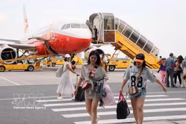 Un avión en el Aeropuerto Internacional Cat Bi, en la ciudad de Hai Phong (Foto: VNA)