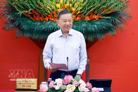 El secretario general del Partido Comunista y presidente de Vietnam, To Lam, interviene en la cita (Foto: VNA)