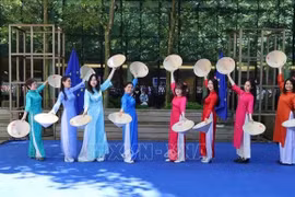 Actuación de las integrantes del club vietnamita de herencia Ao Dai en Bélgica (Foto: VNA)