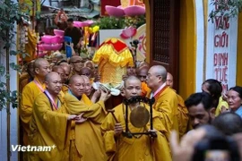 Las reliquias de Buda se exhibieron en la Pagoda Quan Su (Hanoi) del 13 al 16 de mayo pasado (Foto: VNA)