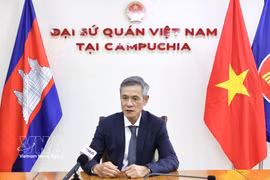El embajador de Vietnam en Camboya, Nguyen Minh Vu, en la entrevista (Foto: VNA)