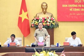 El presidente de la Asamblea Nacional de Vietnam, Tran Thanh Man, interviene en la cita (Foto: VNA)