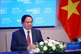 El primer ministro de Vietnam, Pham Minh Chinh, habla en la reunión (Foto: VNA)