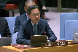 El embajador Do Hung Viet, jefe de la misión permanente de Vietnam ante la ONU, interviene en la cita (Foto: VNA)