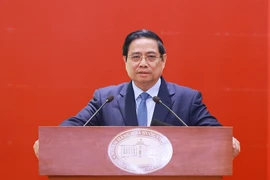 El primer ministro de Vietnam, Pham Minh Chinh, interviene en la cita (Foto: VNA)