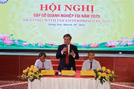 Duong Minh Dung, vicepresidente del Comité Popular de Dong Nai, aclara las dudas de las empresas (Foto: VNA)