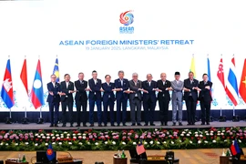 Delegados en la Reunión restringida de Ministros de Relaciones Exteriores de la ASEAN. (Foto: VNA)