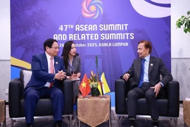 El primer ministro de Vietnam, Pham Minh Chinh (izquierda), se reúne con el sultán de Brunéi, Haji Hassanal Bolkiah (Foto: VNA)