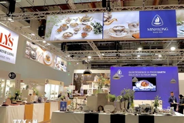 Pabellón de la empresa de cerámica Minh Long en la feria Ambiente 2025, Frankfurt, en Hesse. (Foto: VNA)