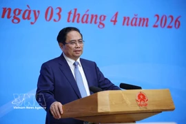 El primer ministro de Vietnam, Pham Minh Chinh, interviene en la cita (Foto: VNA)