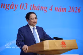 El primer ministro de Vietnam, Pham Minh Chinh, interviene en la cita (Foto: VNA)