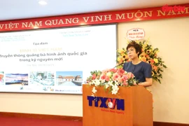 La directora general de la VNA, Vu Viet Trang, interviene en la cita (Foto: VNA)