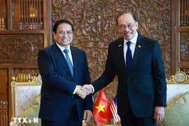 El primer ministro de Vietnam, Pham Minh Chinh (izquierda), y su homólogo malasio, Anwar Ibrahim (Foto: VNA)