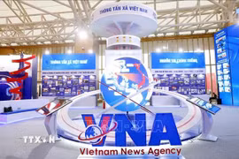 El espacio de exhibición de la Agencia Vietnamita de Noticias (VNA) en la Exposición de Logros Nacionales. (Fuente: VNA)