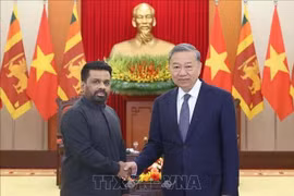 Líder del Partido Comunista de Vietnam recibe al presidente de Sri Lanka