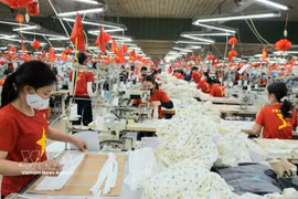 Trabajadores en una empresa textil y de confección. (Foto: VNA)